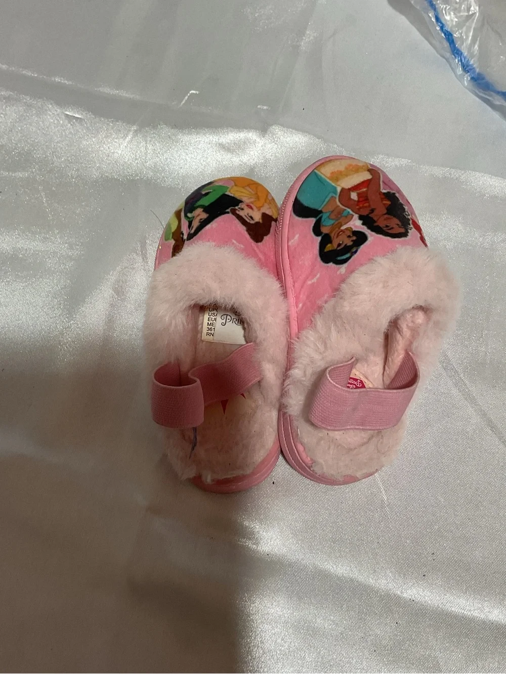 Disney Princess Pink Faux-Fur Toddler Slippers
